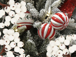 Décoration de noël en sorbier blanc givré 5 pcs