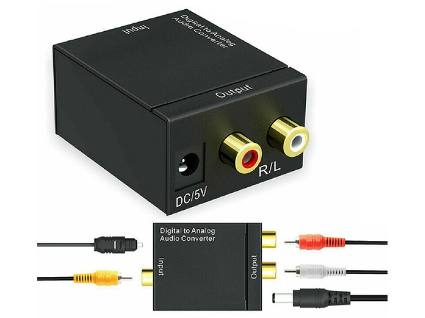 Optinis toslink spdif į 2x cinch rca keitiklį