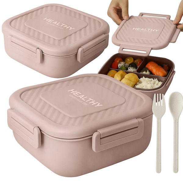 Lunchbox caja para el desayuno recipio para el desayuno y el almuerzo con separadores cubiertos