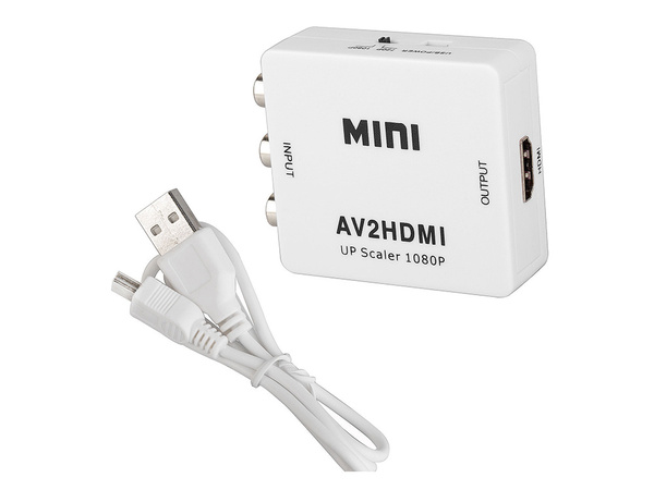 Adapter konverter sygnału av rca cinch do hdmi audio rca 1080p cvbs kabel