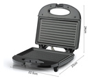 KENYÉRPIRÍTÓ GRILLSÜTŐ PANINI TORTILLA SZENDVICSEKHEZ TAPADÁSMENTES 750W