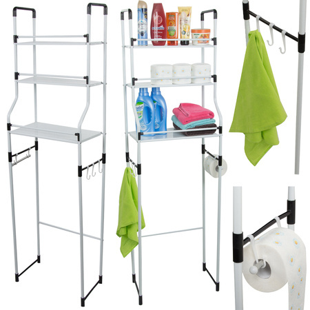 Étagère au-dessus des toilettes meuble de salle de bain organisateur 3 étagères