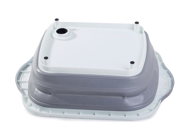 Silicone folding bowl with drain board sink