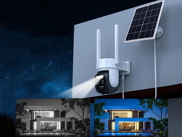 Solární kamera wifi ip venkovní otočná kamera wifi zoom detektor pohybu ip66