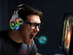 Auriculares gaming 7.1 rgb con cable in-ear led con micrófono