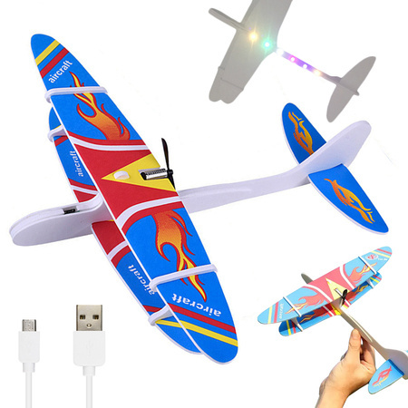 Avion en polystyrène mousse volante planeur led usb moteur fléchette