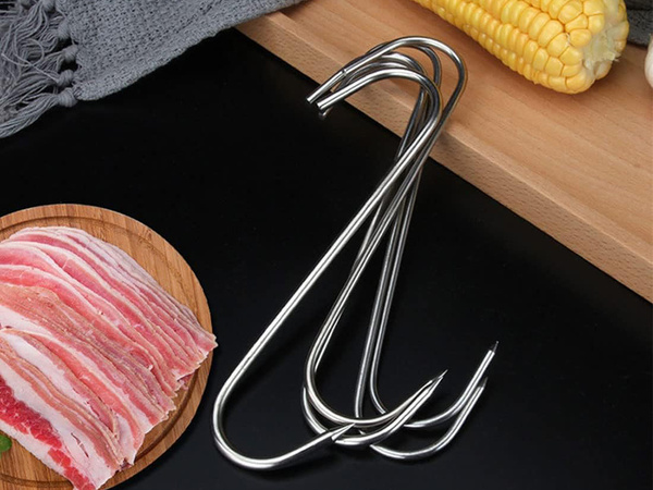 Sausage smoking hooks 10pcs large steel