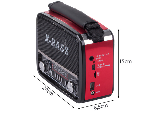 Radio de cocina móvil batería fm/am/sw usb aux tf mp3 retro