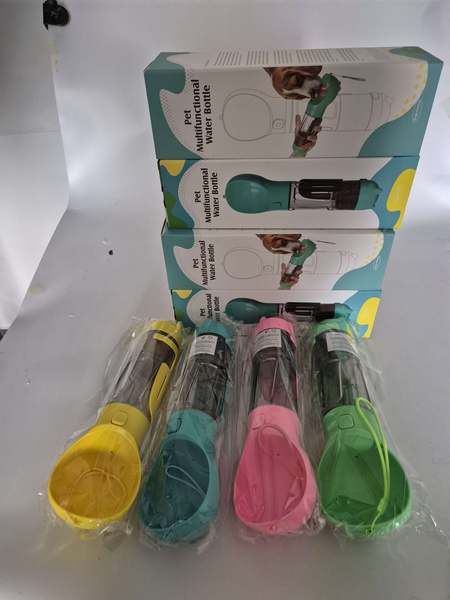 Fľaša na krmivo a vodu pre psov a mačky miska s vreckami na krmivo 300 ml