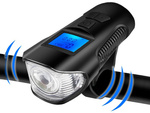 Lampe avant arrière led vélo km compteur klaxon bruyant 3in1