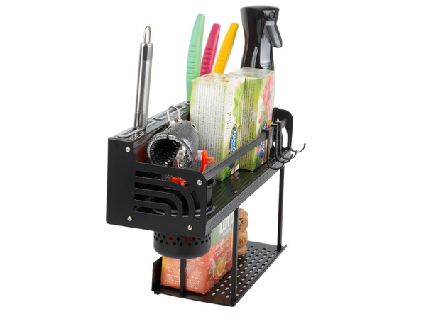 Estante de pared organizador de cocina metálico colgante para utensilios