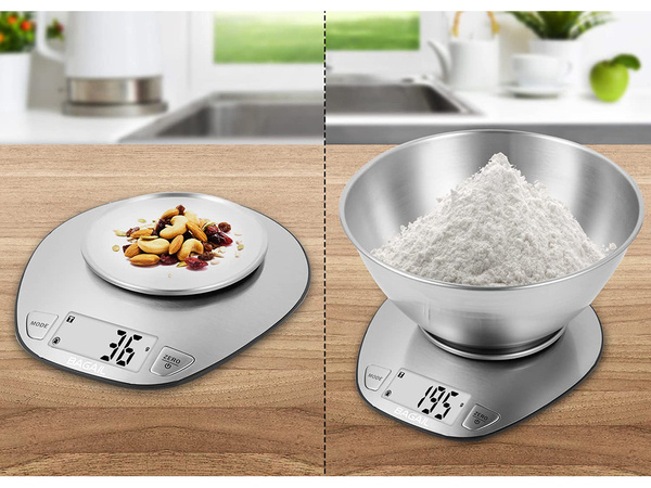 Aparat electric de bucătărie cu balanță metalică digitală de precizie 5kg/1g