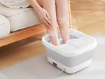 Foot warming bucket bowl with bubble massage rollers foldable