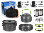 Batterie de cuisine de camping kemping kettle frying pan 18in1