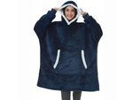 Cálida sudadera oversize manta xxl 2en1 piel gruesa suave con capucha bata