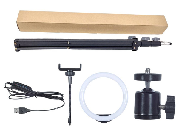 Led rõngavalgusti + telefonihoidja + statiiv 100cm 3 tooni