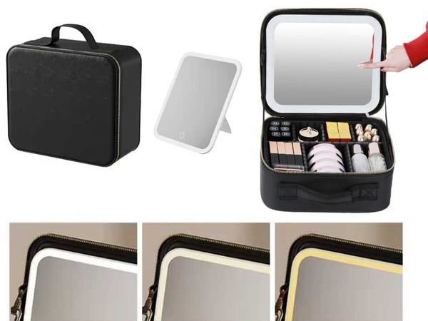 Neceser estuche organizador de viaje cofre espejo led