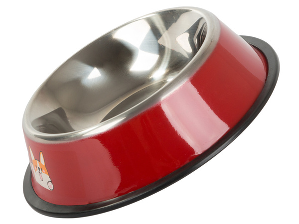 Gamelle métal antidérapante pour chien lettrage 1l
