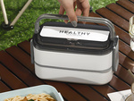 Boîte à déjeuner avec séparateurs boîte empilable xxl couverts lunchbox 1400ml