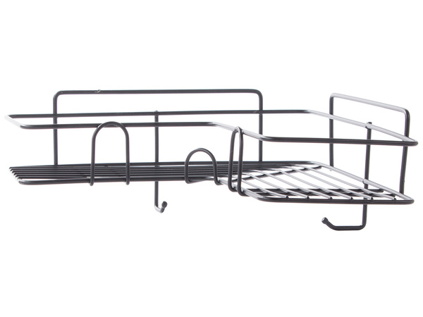 Loft corner bathroom shower shelf hanging hook black