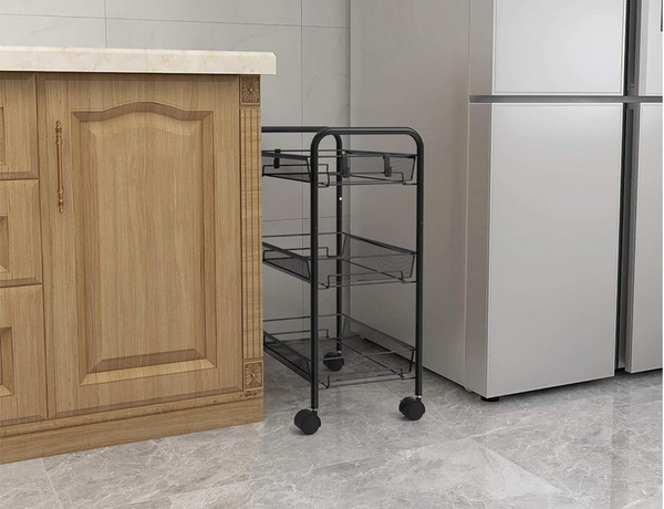 Badregal küchenschrank auf rädern metallregal drei ebenen 3