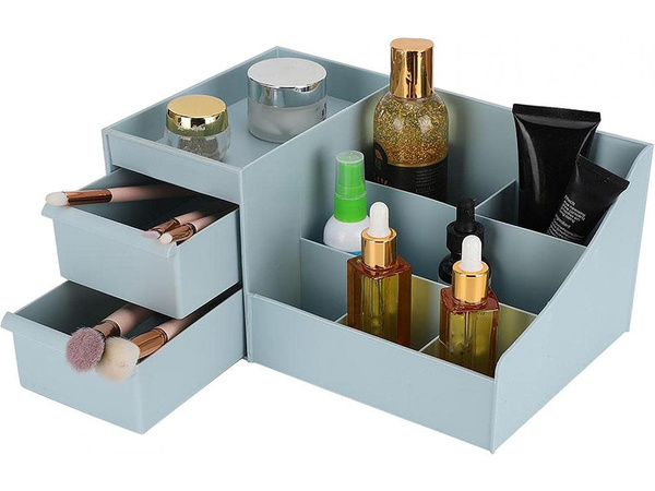 Sicriu cosmetice organizator bijuterii container cu două sertare