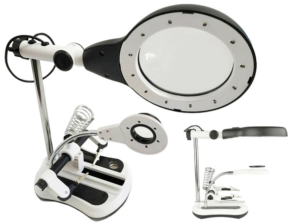 Kit de soudure troisième main loupe porte-loupe led