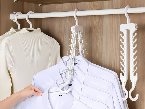 Wardrobe hanger folding multifunctional clothes organiser 16 spaces