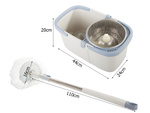 Rotary mop 360 spin turbo bucket set microfibre pad