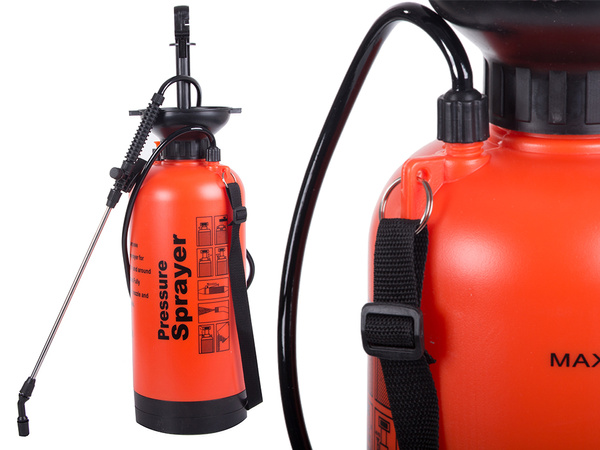 Spiediena smidzinātājs dārza rokas smidzinātājs ar garu lance 8l jostu