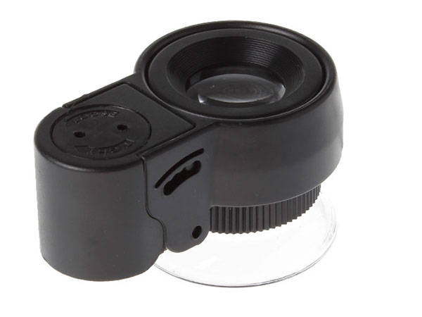 Juvelyrinė lupa 2 led uv 45x glass