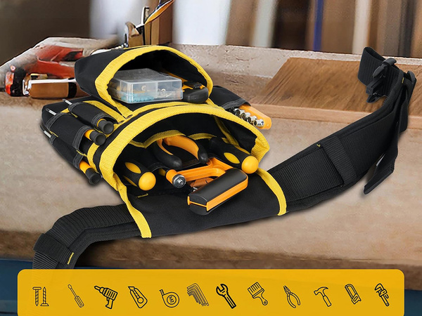 Multi-function tool belt 22 pockets hammer holder