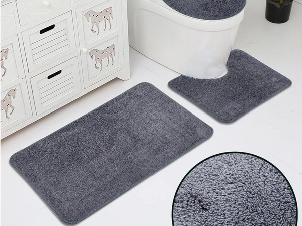 Tapis de salle de bain set de 3 pièces 3in1 anti-dérapant séchage rapide