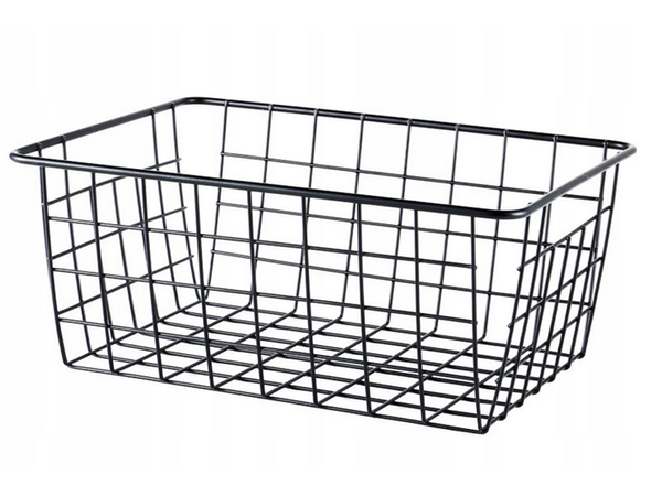 Cesta organizadora de alambre metálico loft para cocina cesta de fruta negra grande