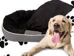 Dog bed soft comfortable fluffy plush bed with cushion