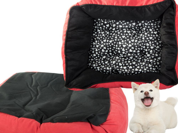 Lit pour chien en peluche avec coussin extractible doux et confortable