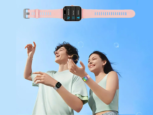 Okosóra női férfi gumiszíj sport Bluetooth hívások rózsaszín