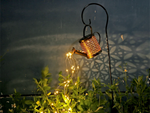 DECORATIVE SOLAR LED LANTERN GARDEN WATERING CAN GARLAND TWILIGHT SENSOR