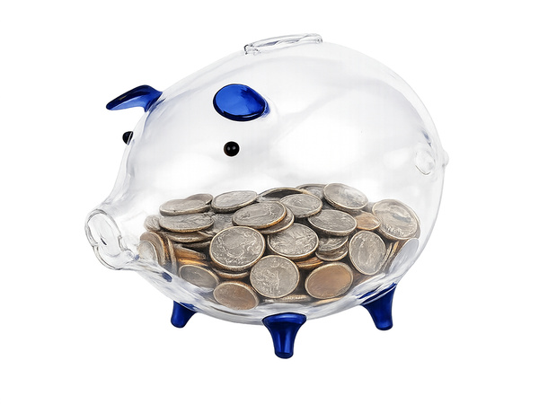 LARGE BLUE PIGGY BANK (36)