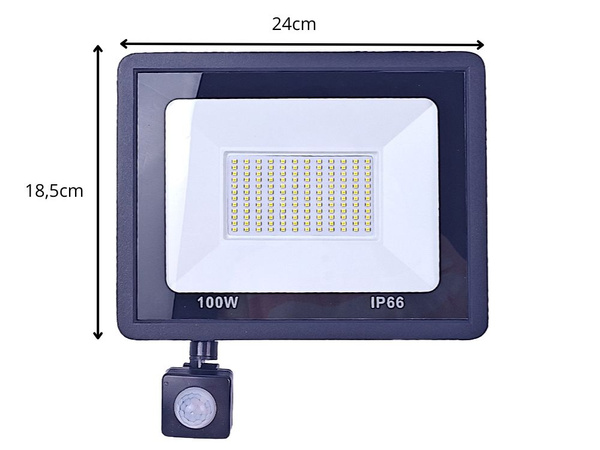 Halogeenvalgusti led 100w 6000k koos hämaruse-päikeseanduriga ip66