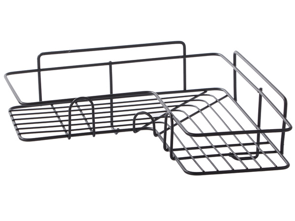 Loft corner bathroom shower shelf hanging hook black