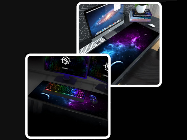 Gaming desk pad xxl cosmos stars 90x40 thick podloga za miško