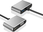 Adapteris usb-c uz hdmi 4k vga hub usb 3.0 usb-c barošanas adapteris