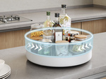Organisateur de plateau pivotant plateau universel 25cm cuisine salle de bain épices blanc