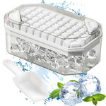 Led ice cube tray 50 cubes with container with buttons and spatula