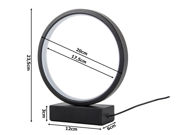 Lampă de noapte de masă inel circular reglare culoare rece caldă neutră