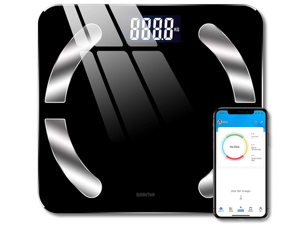 Analytical bluetooth bathroom scale 180kg glass