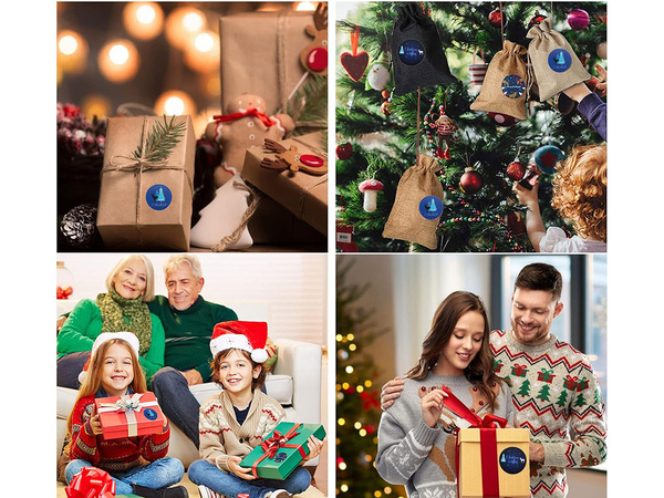 Kalėdiniai dekoratyviniai lipdukai ant 500 vnt. Ritinio "merry christmas