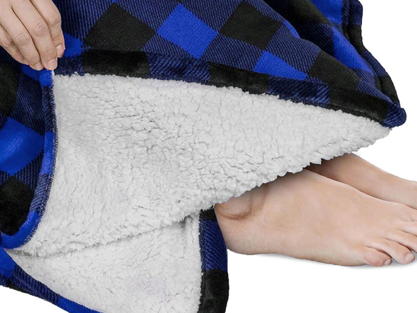 Sweatshirt warme oversize-decke xxl 2in1 dickes fell weiches kapuzenkleid morgenmantel