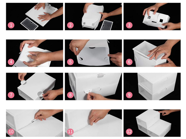 Organizador de zapatos caja contenedor con tapa armarios plegables modulares calzado